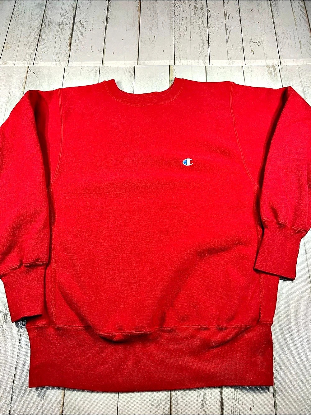 Vintage Champion Vintage Reverse Weave Crewneck Sweatshirt Red SzM Made in USA